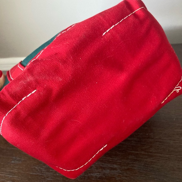 Vintage L.L. Bean Boat and Tote Mini Canvas Tote Bag Christmas Snowshoe USA - Picture 9 of 10